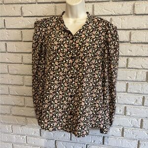 Joie Eldridge Women's Floral Silk Blouse Size L NWT Retail $278